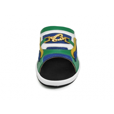 Men Sandals SKF-37 Green Nappa-Yellow Suede-White Nappa-Blue Suede